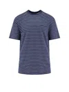 Brunello Cucinelli Striped Linen T-shirt In Blue