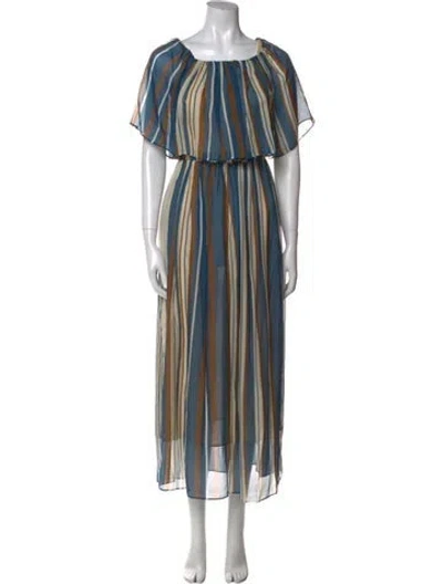 Pre-owned Brunello Cucinelli Striped Long Dress