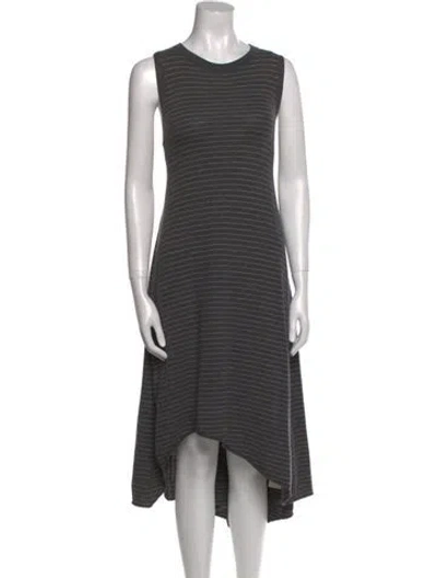 Pre-owned Brunello Cucinelli Striped Long Dress In Gray