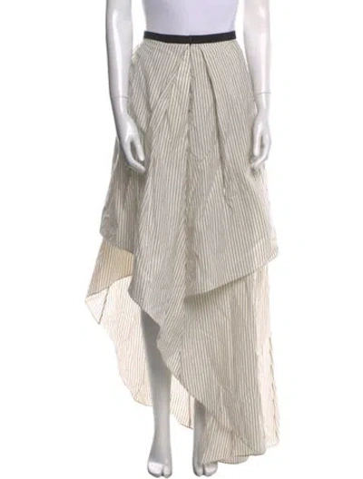 Pre-owned Brunello Cucinelli Striped Long Skirt In Neutral