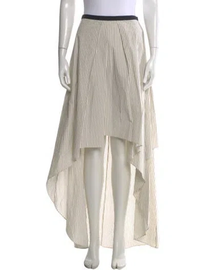 Pre-owned Brunello Cucinelli Striped Long Skirt In Neutral