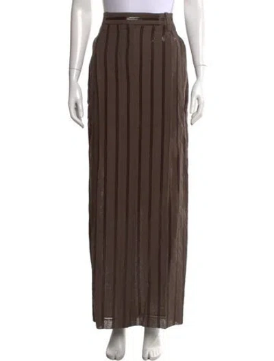 Pre-owned Brunello Cucinelli Striped Long Skirt W/ Tags In Brown