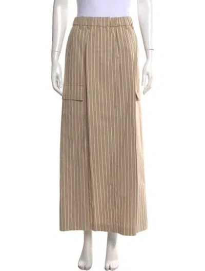 Pre-owned Brunello Cucinelli Striped Long Skirt W/ Tags In Neutral