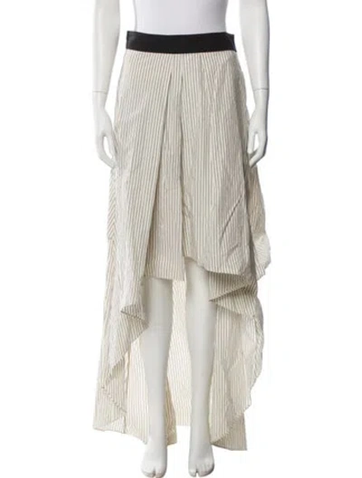 Pre-owned Brunello Cucinelli Striped Long Skirt W/ Tags In White