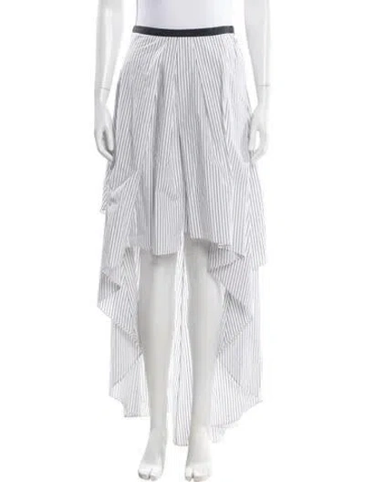 Pre-owned Brunello Cucinelli Striped Long Skirt In White
