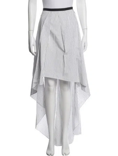 Pre-owned Brunello Cucinelli Striped Long Skirt In White