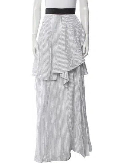 Pre-owned Brunello Cucinelli Striped Long Skirt In White