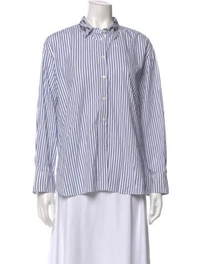Pre-owned Brunello Cucinelli Striped Long Sleeve Blouse In Multi