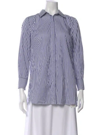 Pre-owned Brunello Cucinelli Striped Long Sleeve Button-up Top In Multi