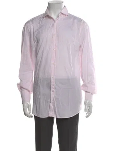 Pre-owned Brunello Cucinelli Striped Long Sleeve Dress Shirt In Red