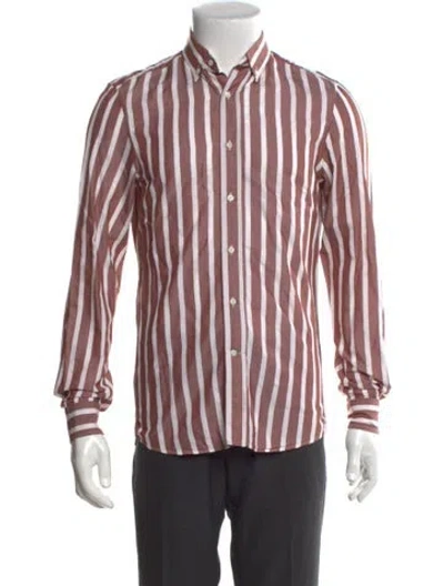 Pre-owned Brunello Cucinelli Striped Long Sleeve Shirt In Pink
