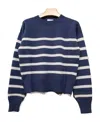 Brunello Cucinelli Striped Long-sleeved Knitted Sweater In Blue