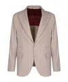 Brunello Cucinelli Beige Flannel Jacket In Nude