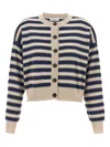 Brunello Cucinelli Striped Long-sleeves Cardigan In Multi