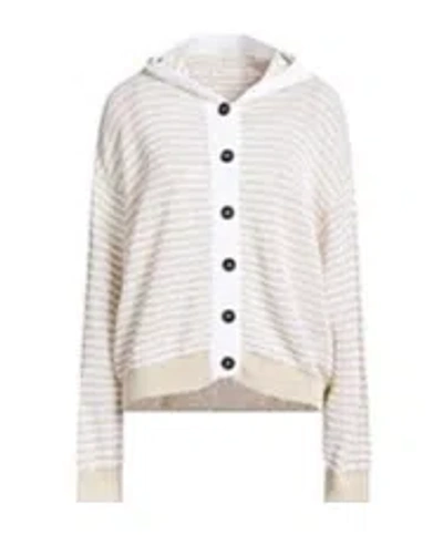 Brunello Cucinelli Striped Metallic Lightweight Sweater In White