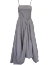 Brunello Cucinelli Striped Midi Dress In Brown