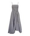 Brunello Cucinelli Striped Midi Dress In Gray