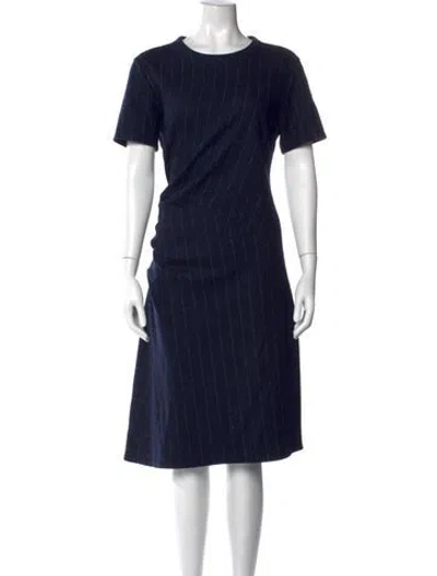 Pre-owned Brunello Cucinelli Striped Midi Length Dress In Blue
