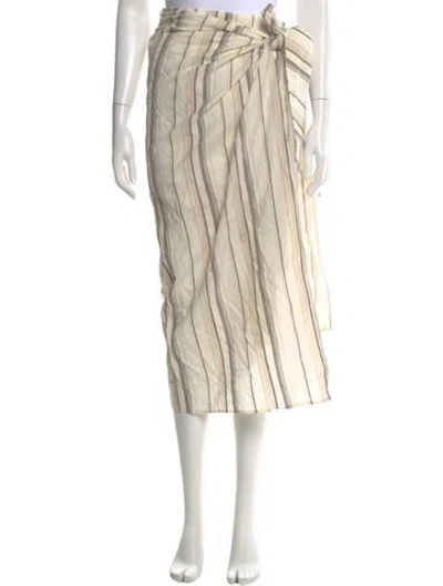 Pre-owned Brunello Cucinelli Striped Midi Length Skirt In Neutral