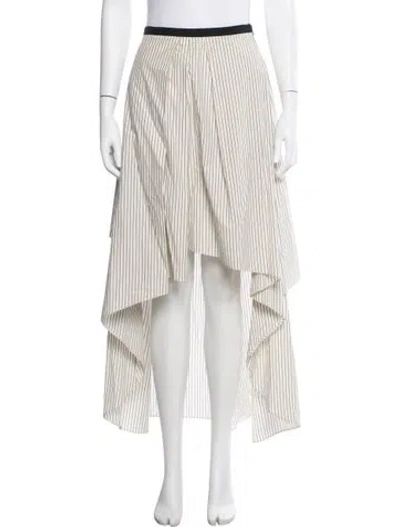Pre-owned Brunello Cucinelli Striped Midi Length Skirt In Neutral