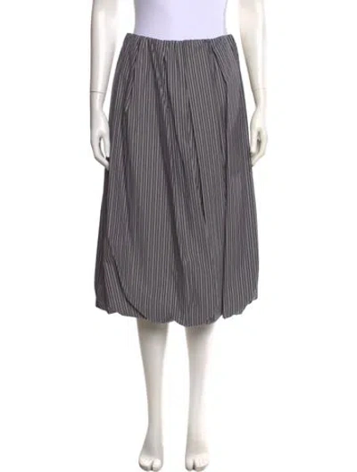 Pre-owned Brunello Cucinelli Striped Midi Length Skirt W/ Tags In Blue