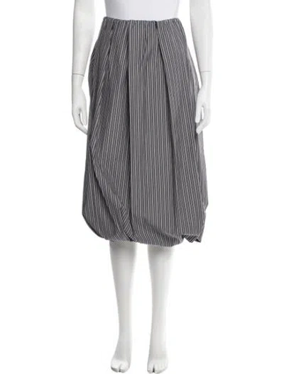 Pre-owned Brunello Cucinelli Striped Midi Length Skirt W/ Tags In Blue
