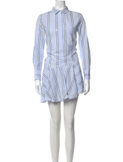 Pre-owned Brunello Cucinelli Striped Mini Dress In Blue