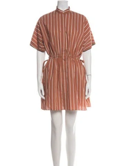 Pre-owned Brunello Cucinelli Striped Mini Dress In Green