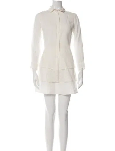 Pre-owned Brunello Cucinelli Striped Mini Dress In Neutrals