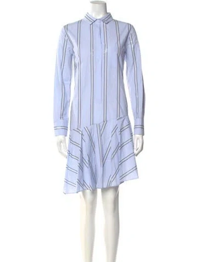 Pre-owned Brunello Cucinelli Striped Mini Dress W/ Tags In Blue