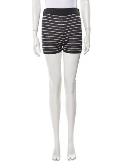 Pre-owned Brunello Cucinelli Striped Mini Shorts In Blue