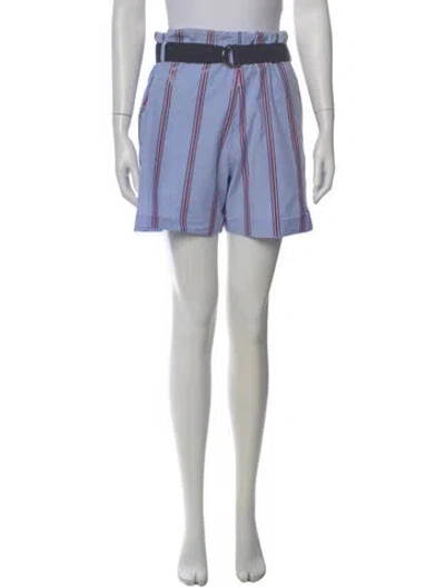 Pre-owned Brunello Cucinelli Striped Mini Shorts In Blue