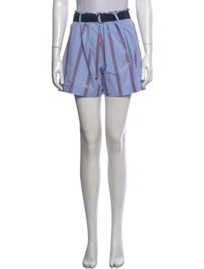 Pre-owned Brunello Cucinelli Striped Mini Shorts In Blue