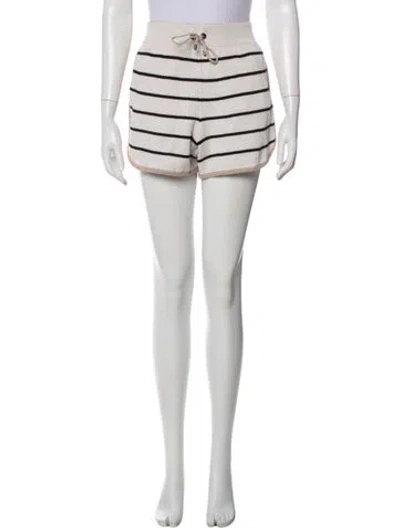 Pre-owned Brunello Cucinelli Striped Mini Shorts In Gray