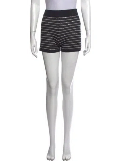Pre-owned Brunello Cucinelli Striped Mini Shorts In Gray