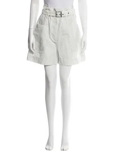 Pre-owned Brunello Cucinelli Striped Mini Shorts In Neutral