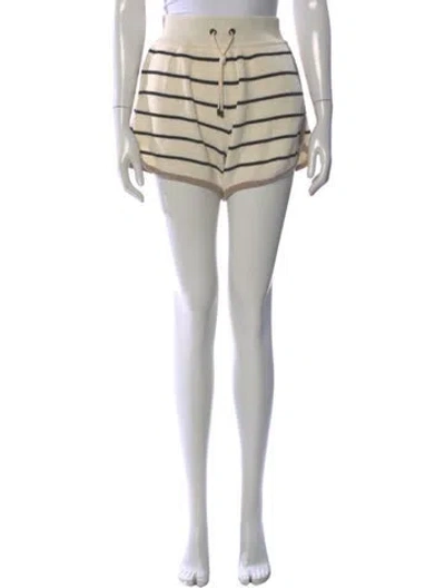 Pre-owned Brunello Cucinelli Striped Mini Shorts In Neutral