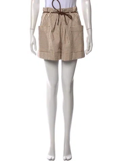 Pre-owned Brunello Cucinelli Striped Mini Shorts In Neutral