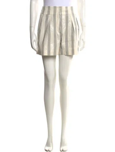 Pre-owned Brunello Cucinelli Striped Mini Shorts In Neutral