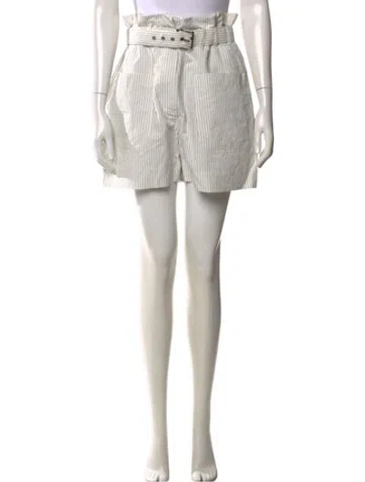 Pre-owned Brunello Cucinelli Striped Mini Shorts In Neutrals