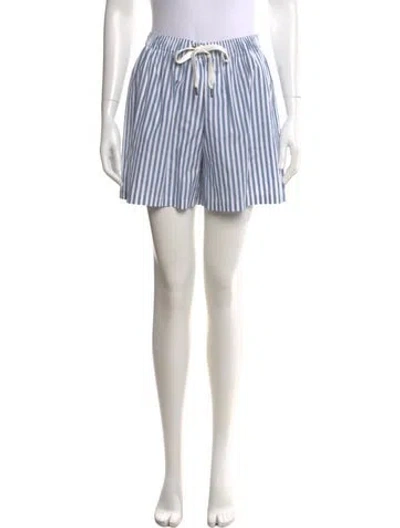 Pre-owned Brunello Cucinelli Striped Mini Shorts W/ Tags In Blue