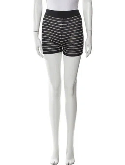 Pre-owned Brunello Cucinelli Striped Mini Shorts W/ Tags In Gray