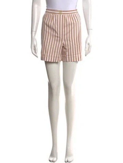 Pre-owned Brunello Cucinelli Striped Mini Shorts W/ Tags In Neutral