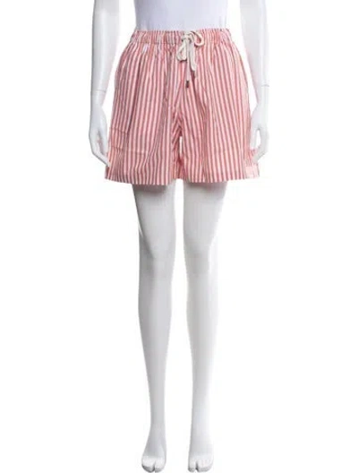 Pre-owned Brunello Cucinelli Striped Mini Shorts W/ Tags In Orange