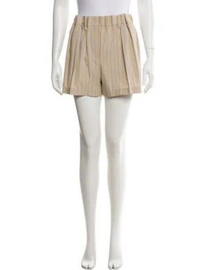 Pre-owned Brunello Cucinelli Striped Mini Shorts W/ Tags In Yellow