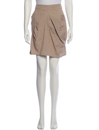 Pre-owned Brunello Cucinelli Striped Mini Skirt In Brown