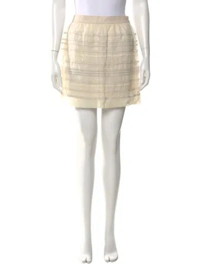 Pre-owned Brunello Cucinelli Striped Mini Skirt In Neutral