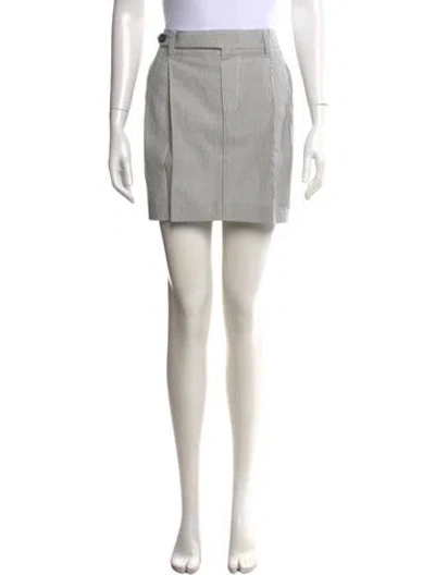 Pre-owned Brunello Cucinelli Striped Mini Skirt W/ Tags In Blue