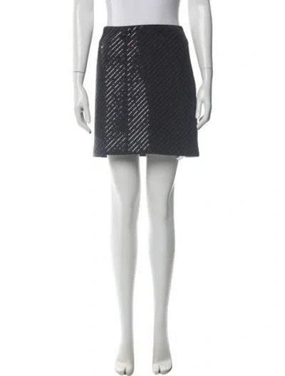 Pre-owned Brunello Cucinelli Striped Mini Skirt In White