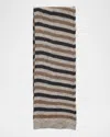 Brunello Cucinelli Striped Mohair Blend-scarf In Clm03 Smoke